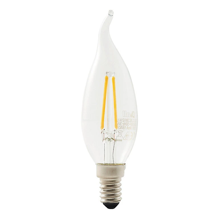 Castorama Ampoule LED à Filament Flamme E14 250lm 1.8W = 25W Ø3.5cm Diall Blanc Chaud 1 Castorama Ampoule LED à Filament Flamme E14 250lm 1.8W = 25W Ø3.5cm Diall Blanc Chaud