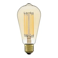 Castorama Ampoule LED à Filament ST64 Ambre E27 400 Lm 5.8 W Blanc Chaud Diall