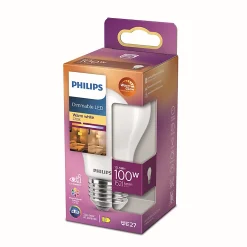 Castorama Ampoule LED Dimmable E27 A60 1521lm 10.5W IP20 Variable Blanc Chaud à Blanc Neutre Philips