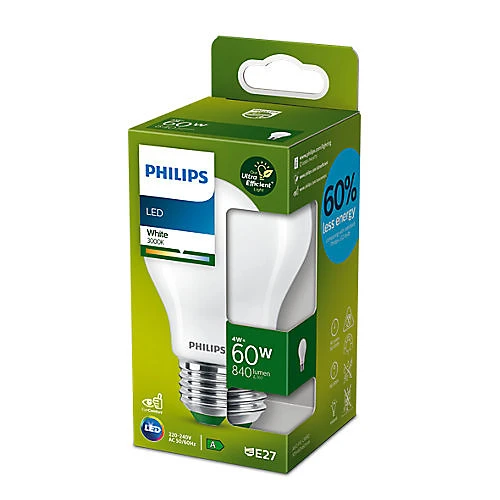 Castorama Ampoule LED E27 840lm Blanc 4/60W Eco Philips L.6 X H.10,5 Cm 1 Castorama Ampoule LED E27 840lm Blanc 4/60W Eco Philips L.6 X H.10,5 Cm
